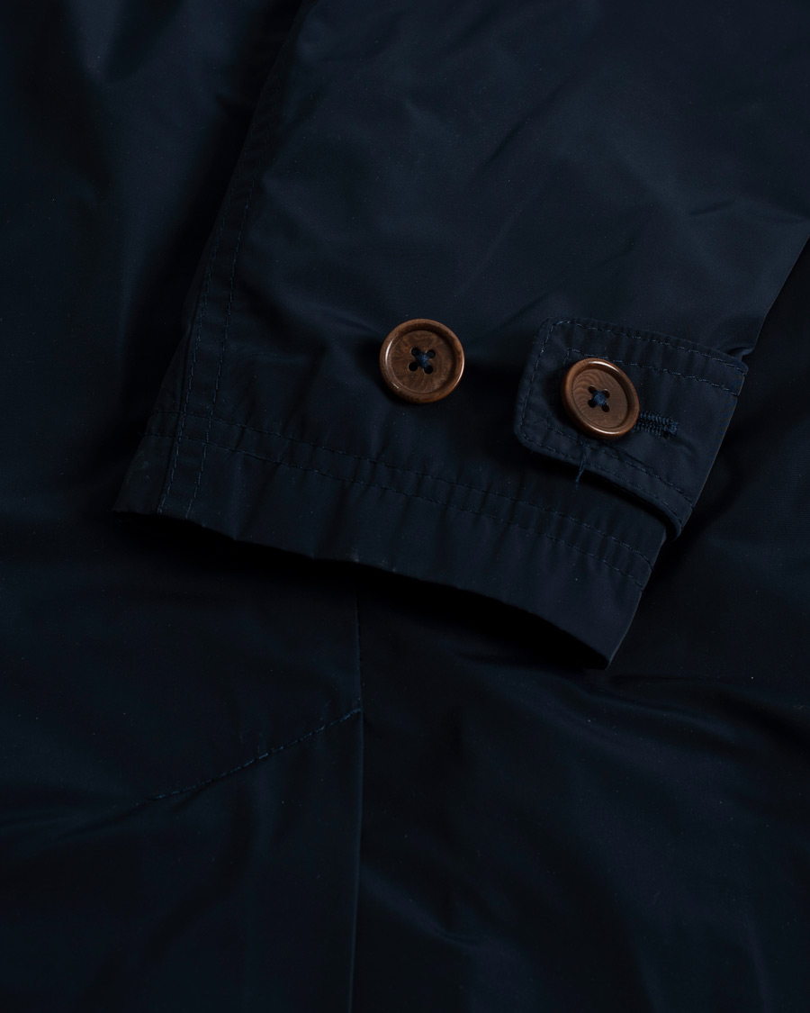 Herre | Morris Heritage Double Breasted Nylon Coat Navy 46 | Pre-owned | Morris Heritage Double Breasted Nylon Coat Navy 46