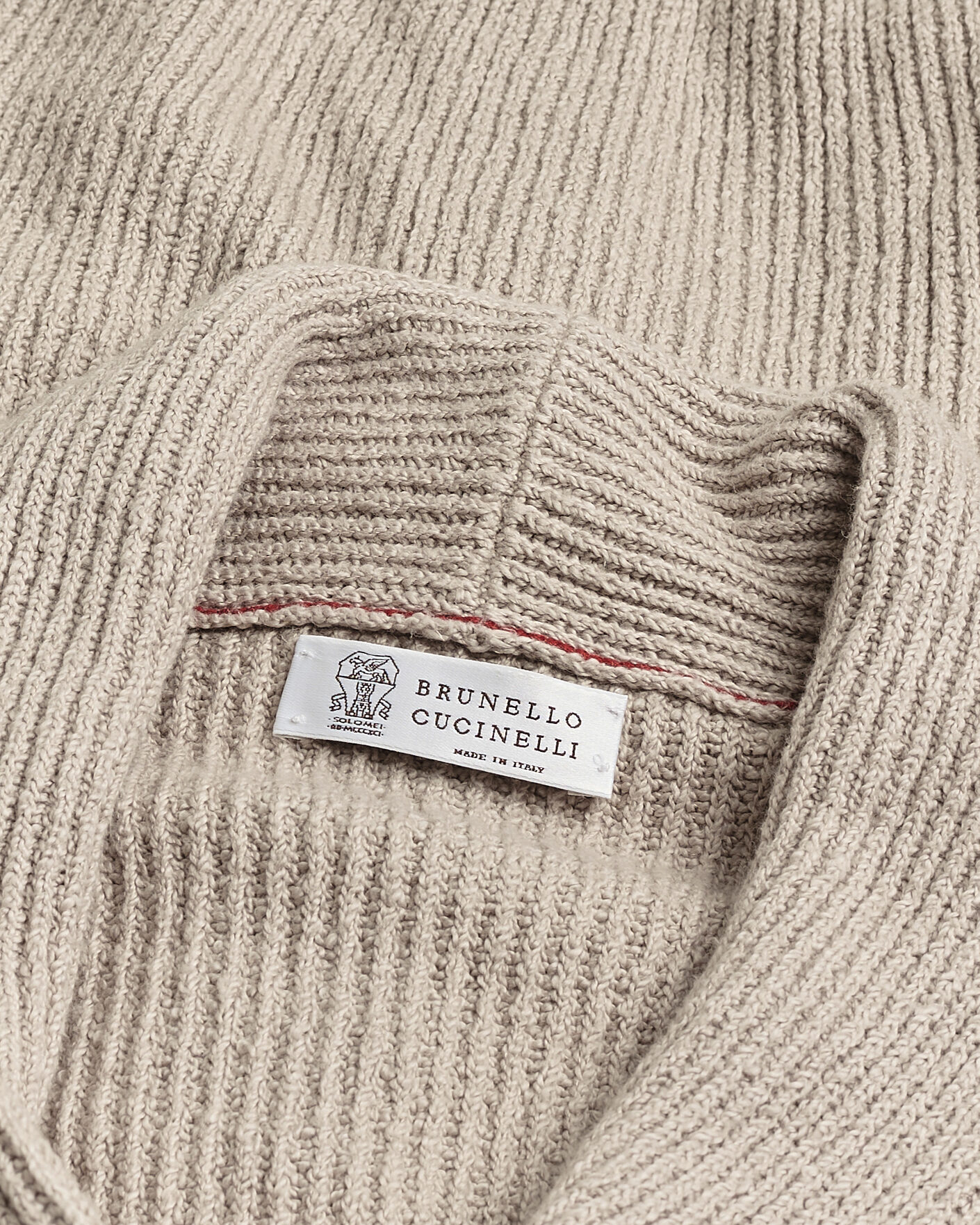 Herre | Pre-owned Gensere | Pre-owned | Brunello Cucinelli Heavy Rib Shawl Cardigan Beige 52