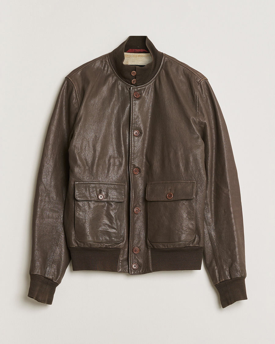 Herre | Pre-owned Jakker | Pre-owned | Stewart Calf Bomber Jacket Dark Brown L
