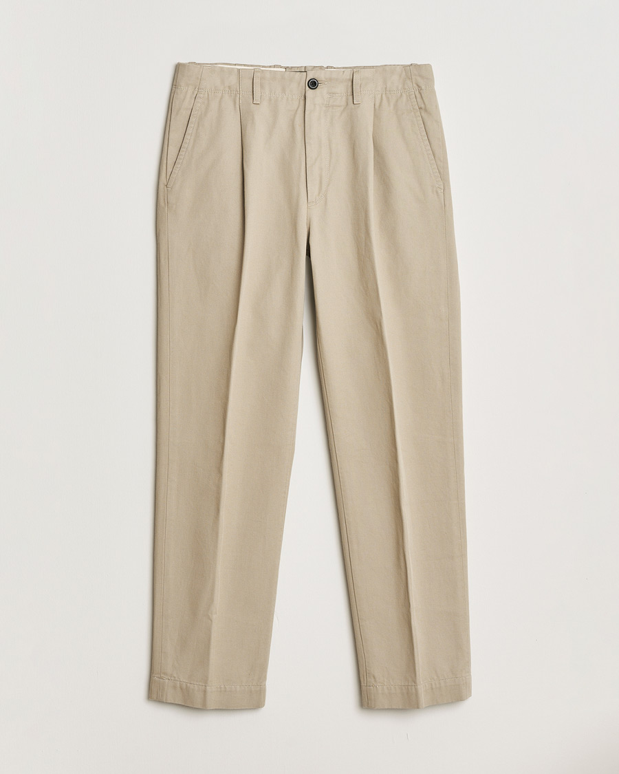 Herre | Pre-owned Bukser | Pre-owned | Incotex Regular Fit Uniform Cotton Slacks Beige W32