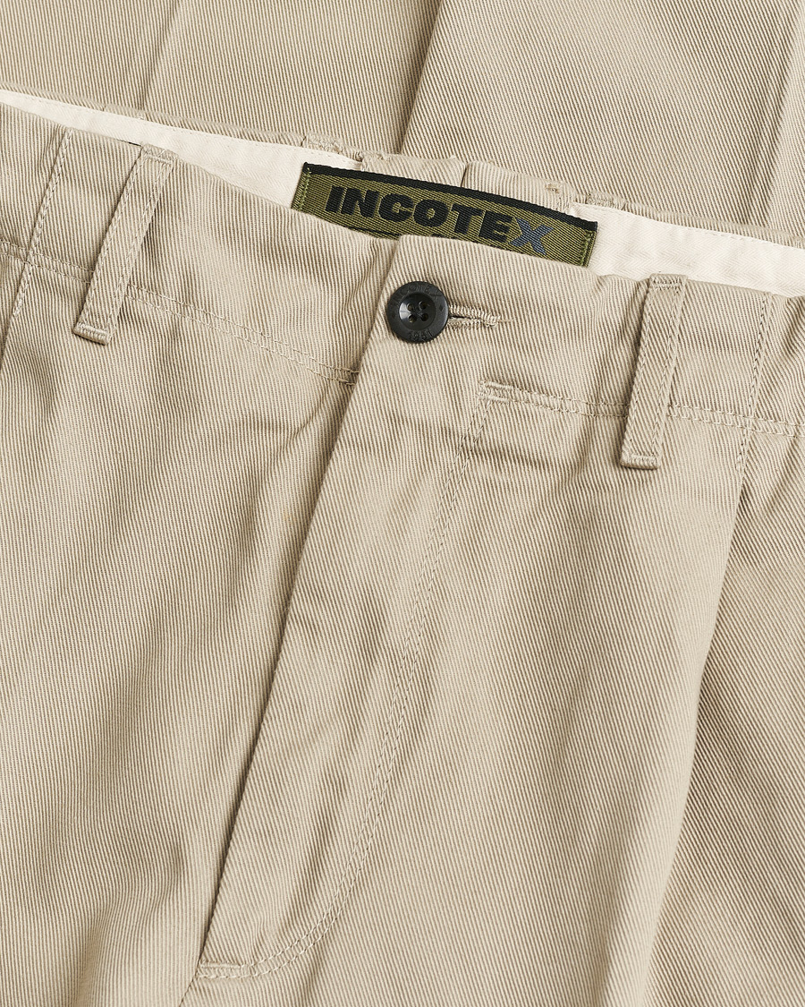 Herre | Pre-owned Bukser | Pre-owned | Incotex Regular Fit Uniform Cotton Slacks Beige W32