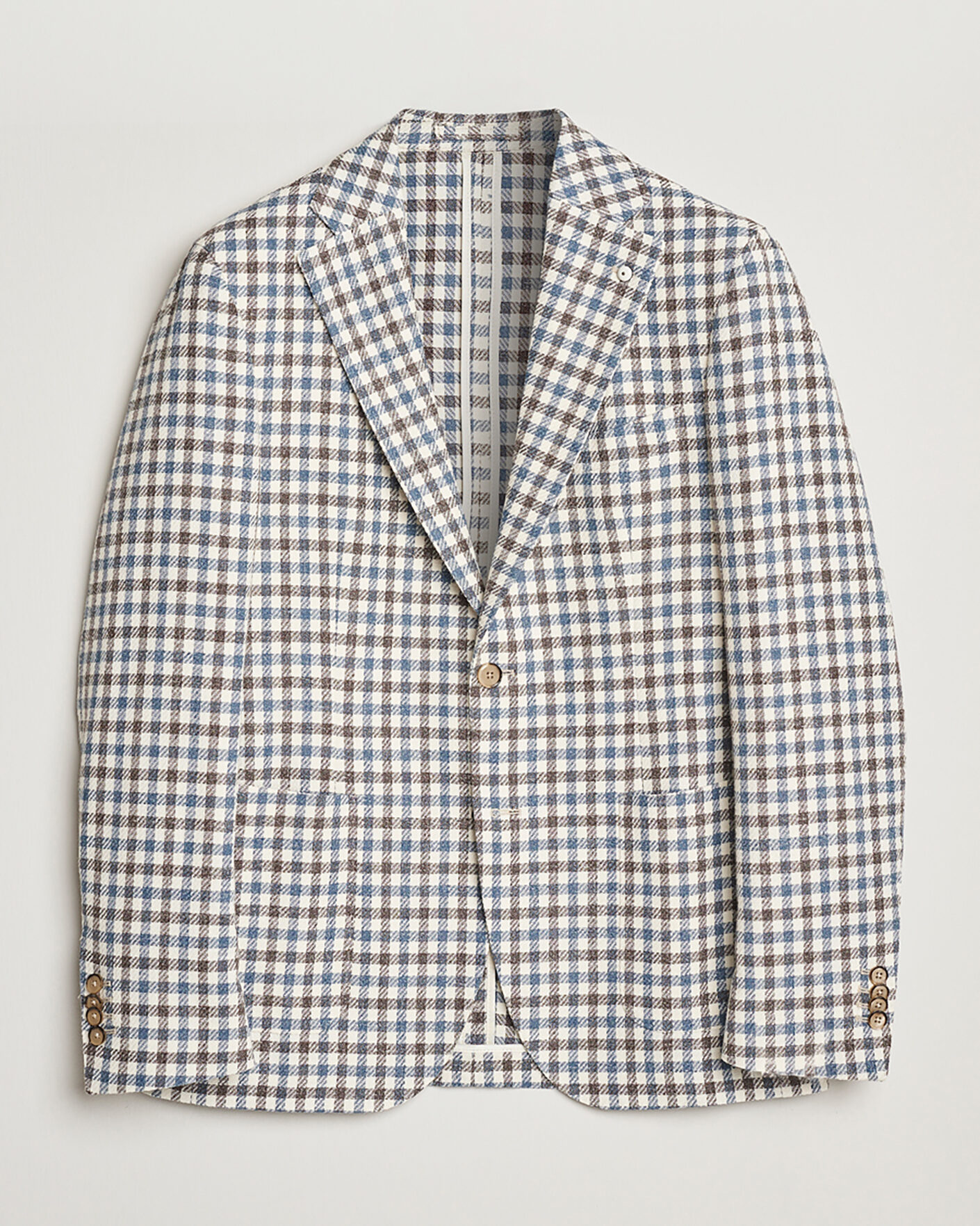 Herre | Pre-owned Dressjakker | Pre-owned | L.B.M. 1911 Jack Regular Fit Checked Blazer Blue/Brown 52