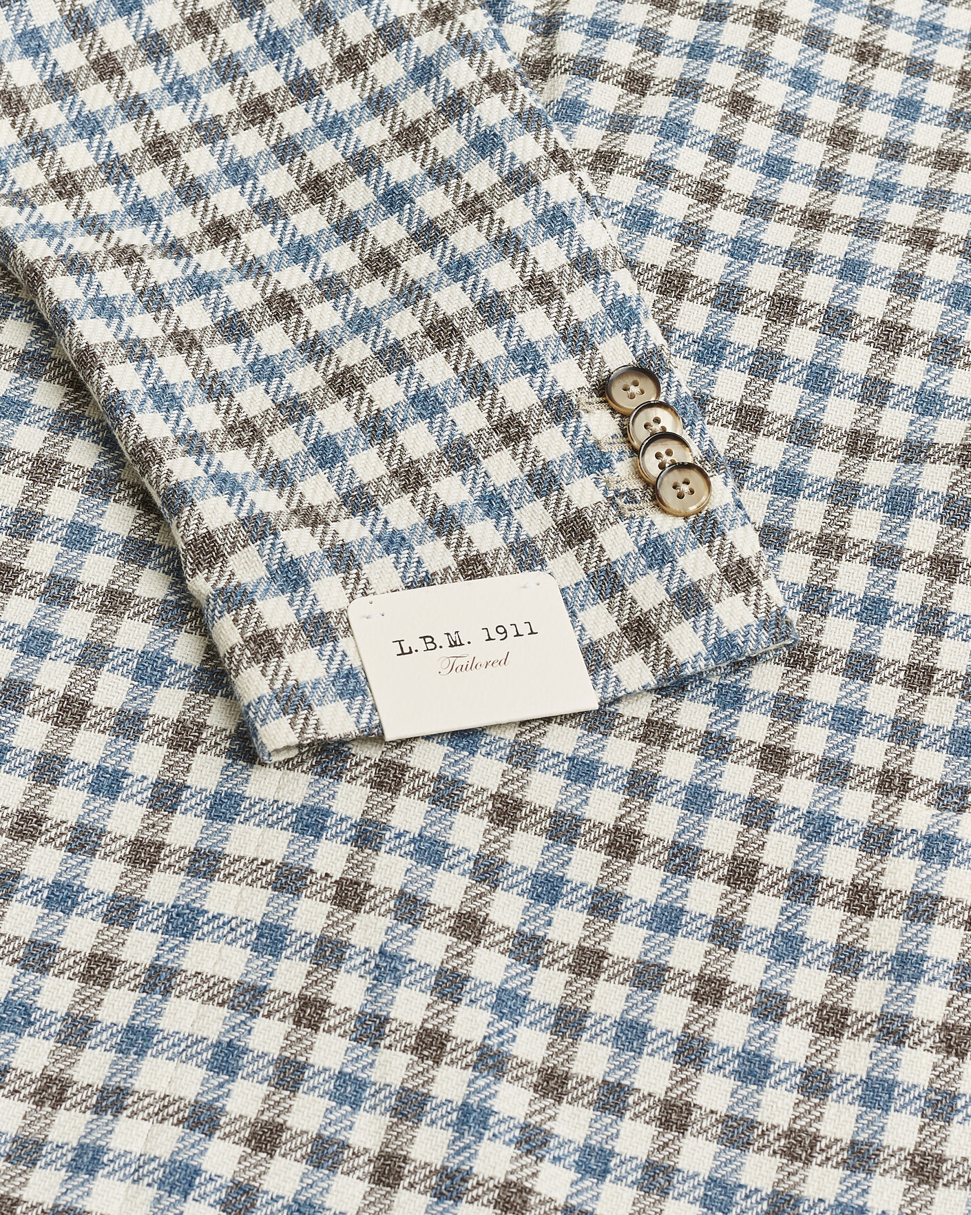 Herre | Pre-owned Dressjakker | Pre-owned | L.B.M. 1911 Jack Regular Fit Checked Blazer Blue/Brown 52