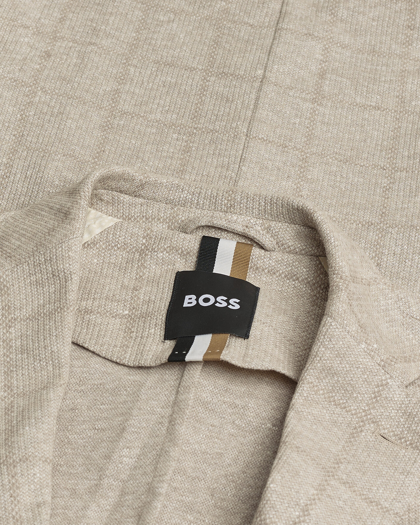 Herre | Pre-owned Dressjakker | Pre-owned | BOSS BLACK Hanry Checked Jersey Patch Pocket Blazer Beige 50
