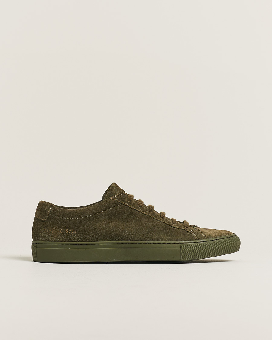 Herre | Common Projects Original Achilles Suede Sneaker Army Green 40 | Pre-owned | Common Projects Original Achilles Suede Sneaker Army Green 40