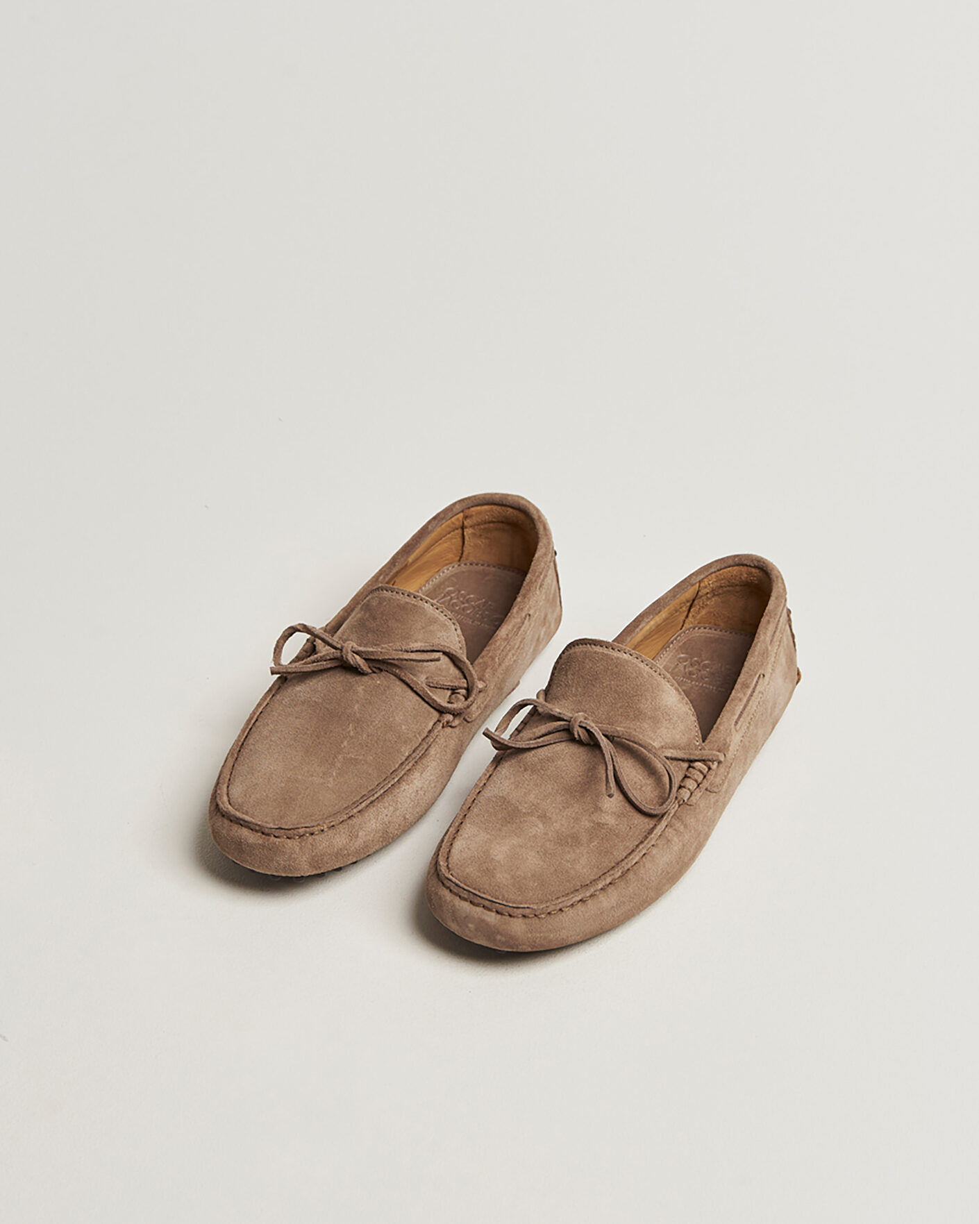 Herre | Pre-owned Sko | Pre-owned | Oscar Jacobson Driving Shoe Suede Taupe 44
