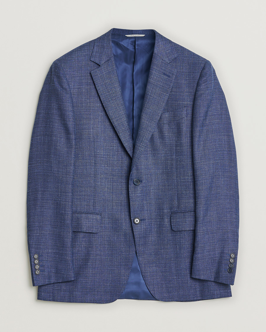 Herre | Pre-owned Dressjakker | Pre-owned | Canali Wool, Silk & Linen Blazer Navy Melange 48