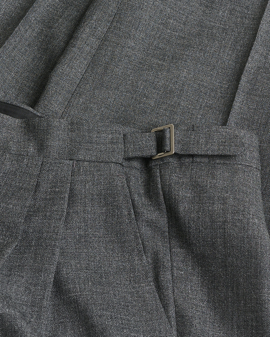 Herre | Pre-owned Bukser | Pre-owned | Berg&Berg High Waisted Double Pleated Wool Trousers Dark Grey 52