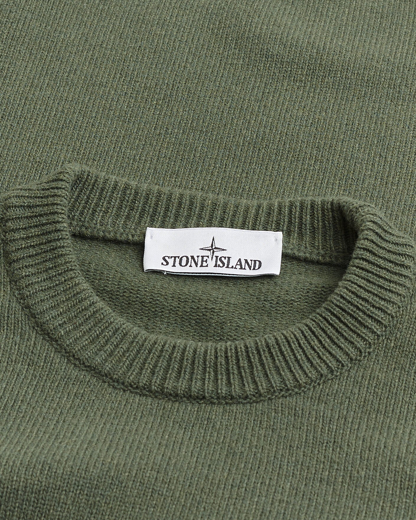 Herre | Pre-owned Gensere | Pre-owned | Stone Island Knitted Lambswool Crew Neck Military Green M