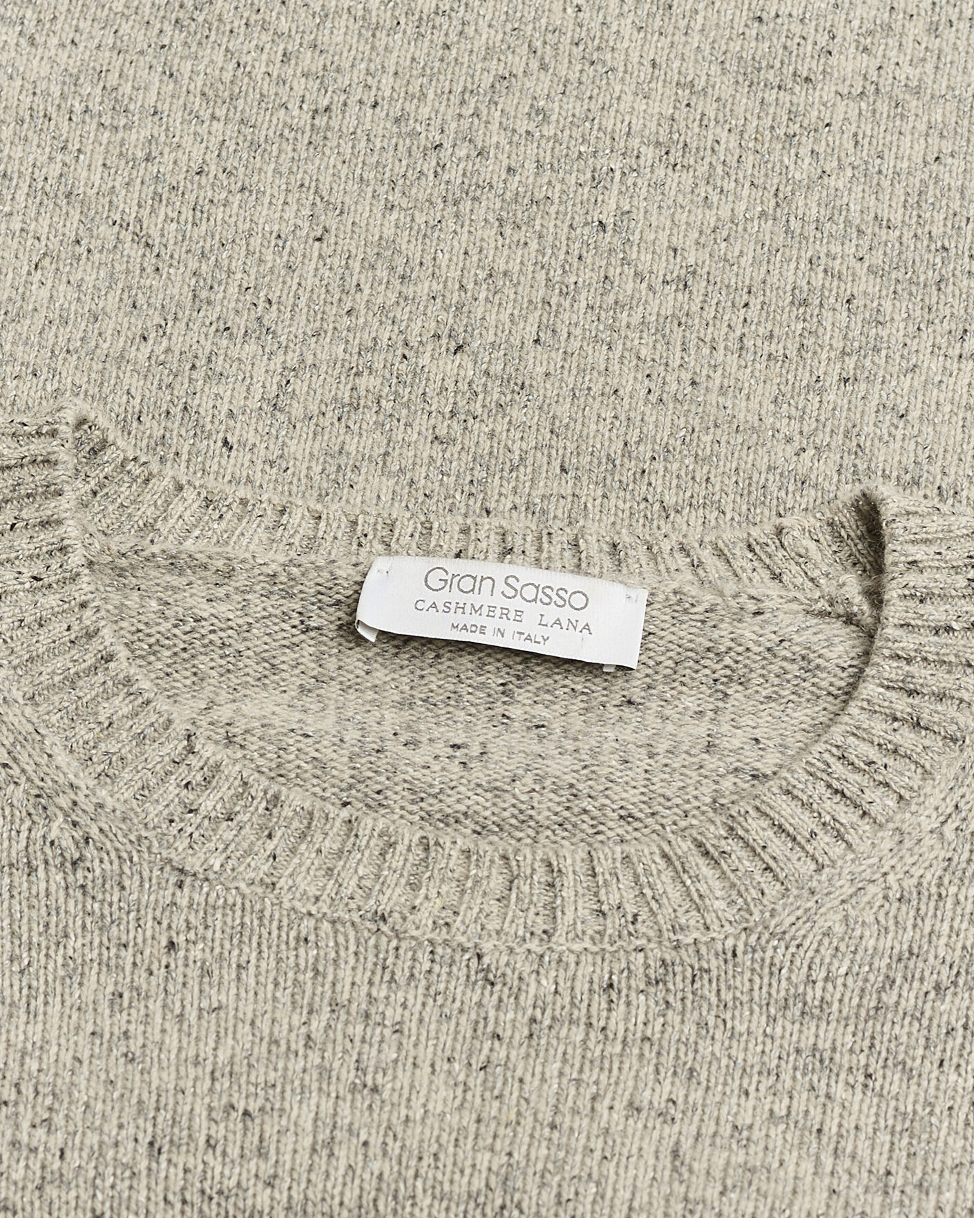 Herre | Pre-owned Gensere | Pre-owned | Gran Sasso Cashmere & Silk Blend Crew Neck Grey Melange 48