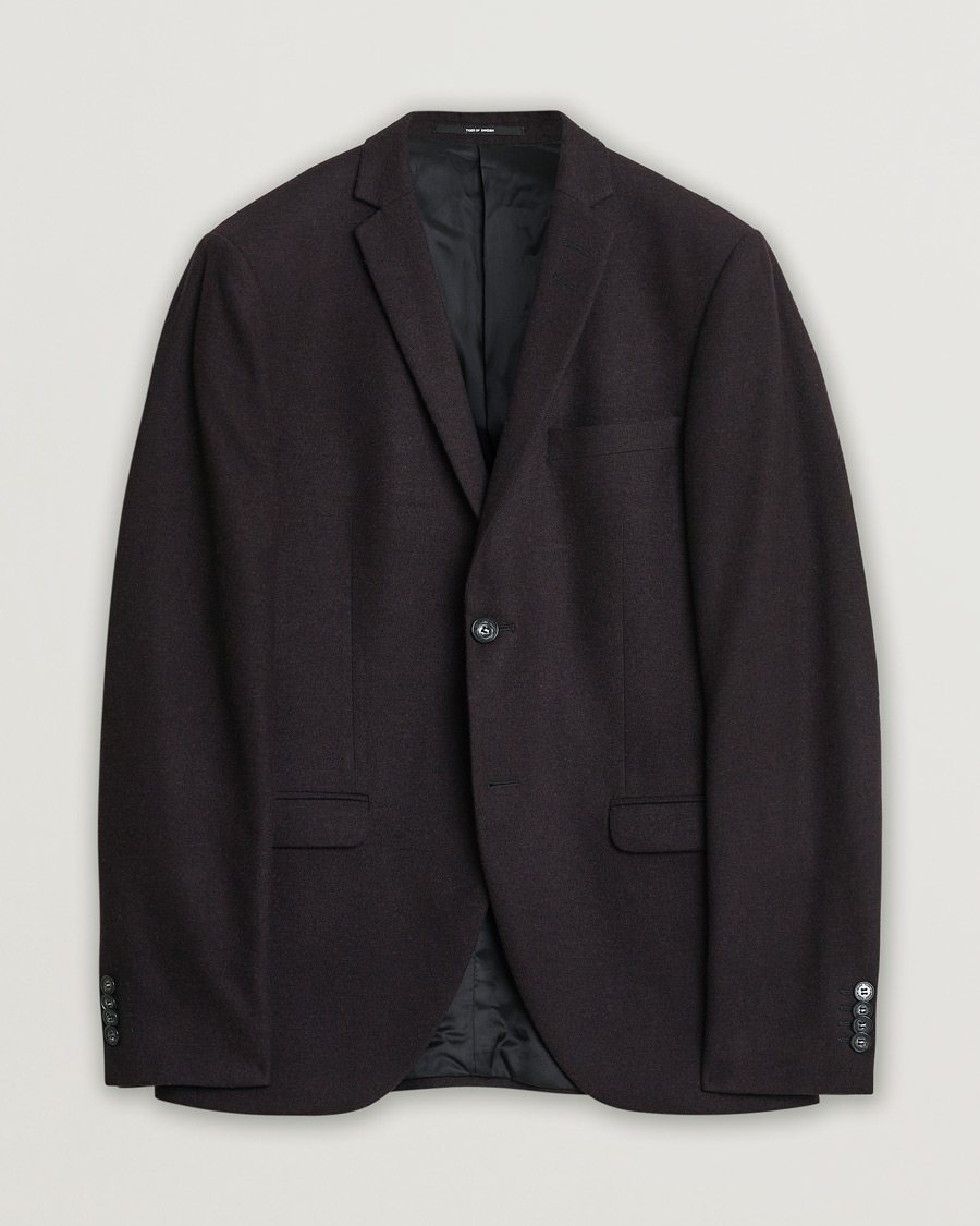 Herre | Pre-owned Dressjakker | Pre-owned | Tiger of Sweden Flannel Wool Blazer Burgundy 48