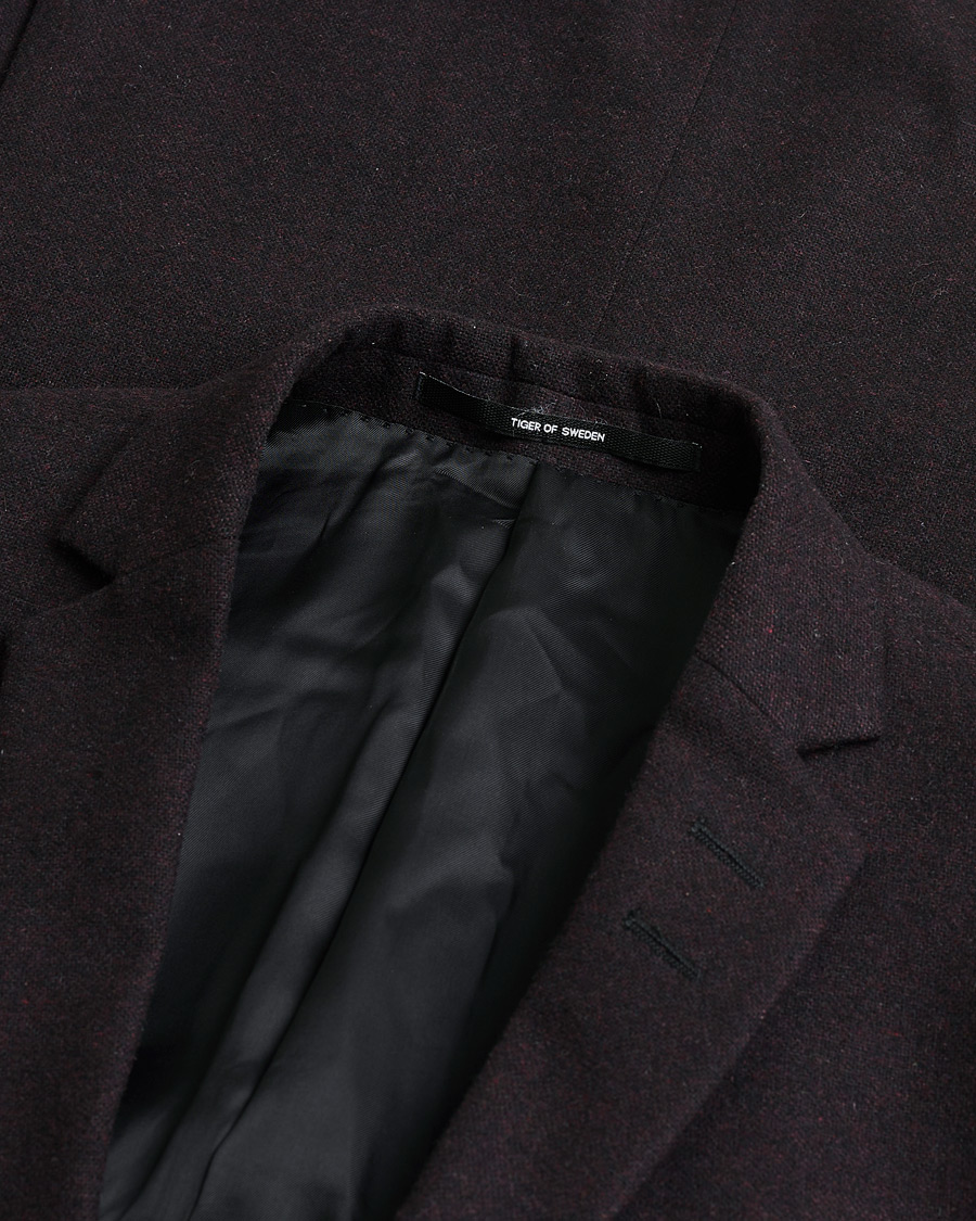 Herre | Pre-owned Dressjakker | Pre-owned | Tiger of Sweden Flannel Wool Blazer Burgundy 48