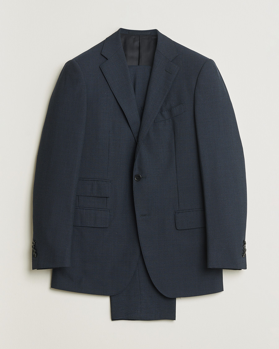 Herre | Pre-owned Dresser | Pre-owned | Caruso 120s Wool Suit Dark Blue 48