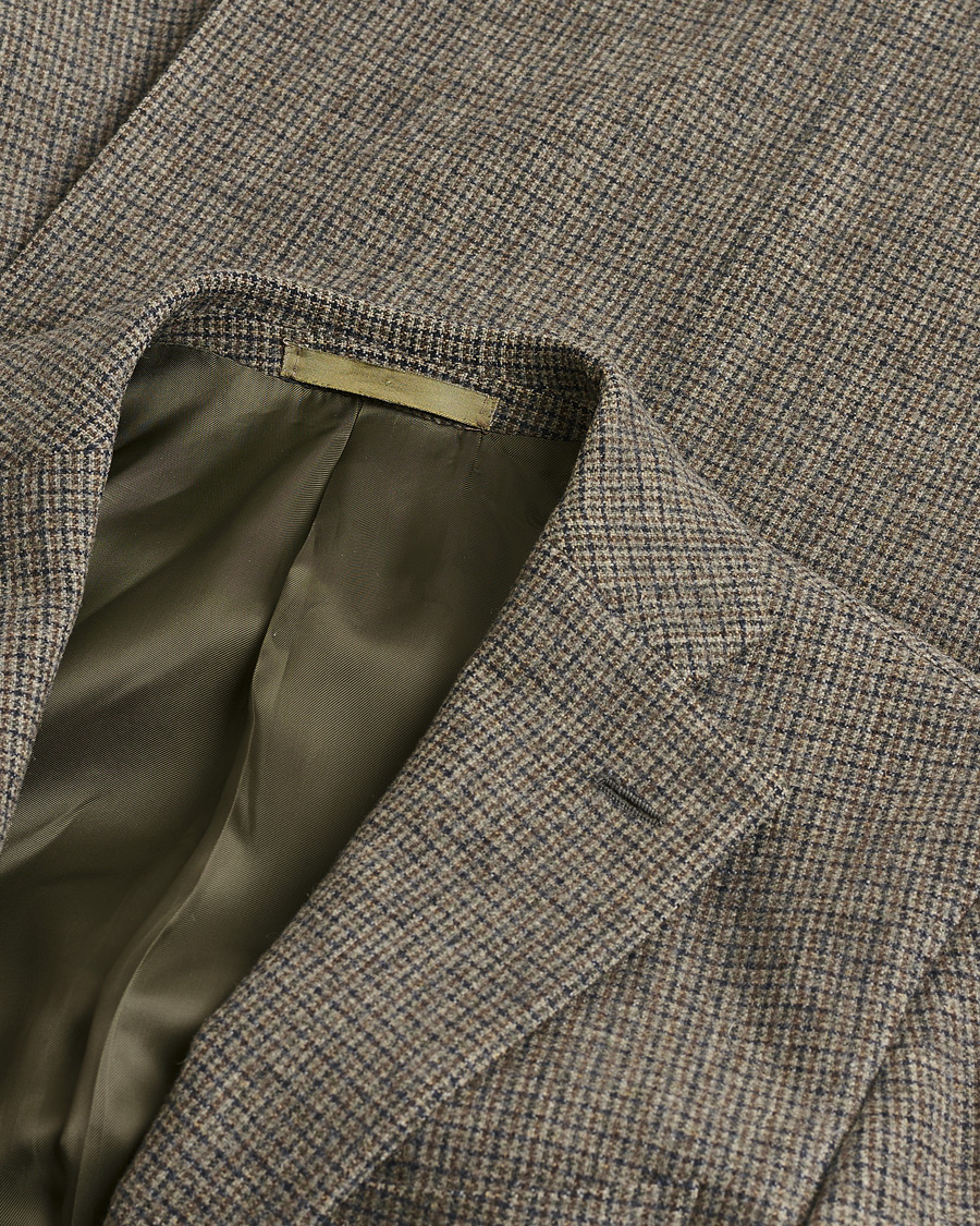 Herre | Pre-owned Dressjakker | Pre-owned | Caruso Wool Houndstooth Blazer Brown 46