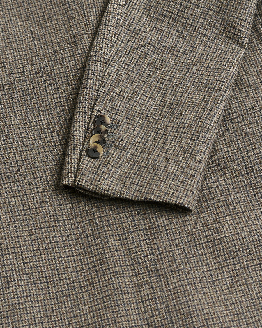 Herre | Pre-owned Dressjakker | Pre-owned | Caruso Wool Houndstooth Blazer Brown 46