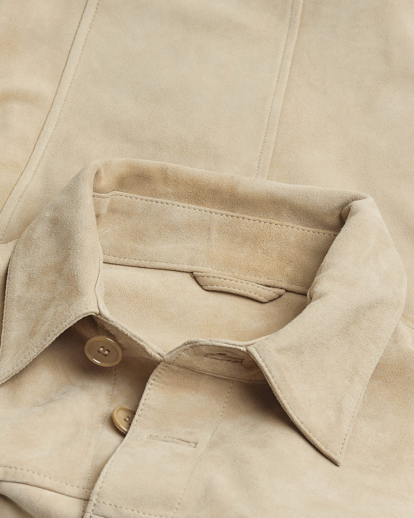 Herre | Stenströms Suede Pocket Overshirt Beige M | Pre-owned | Stenströms Suede Pocket Overshirt Beige M