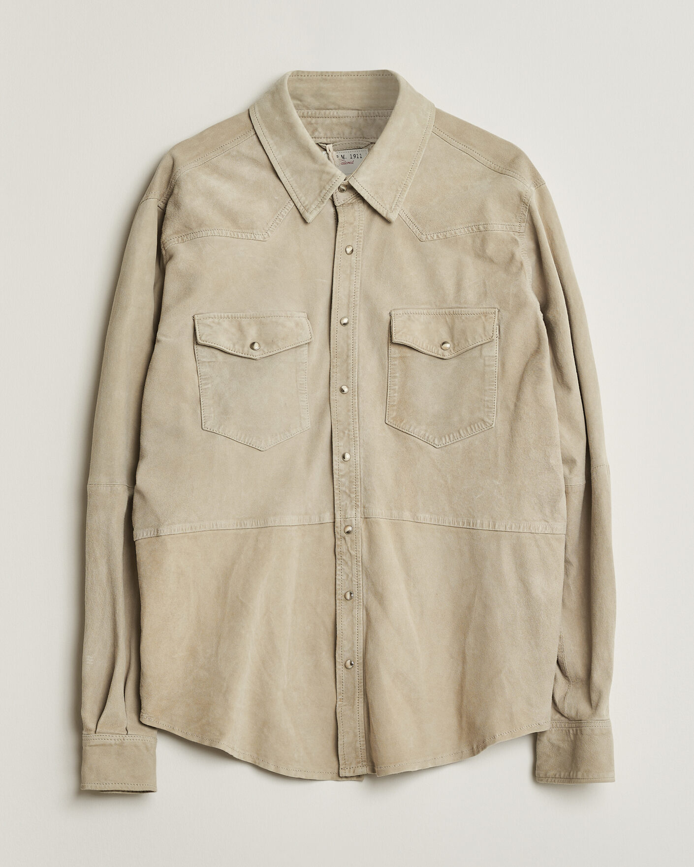 Herre | Pre-owned Skjorter | Pre-owned | L.B.M. 1911 Suede Pocket Overshirt Beige 52