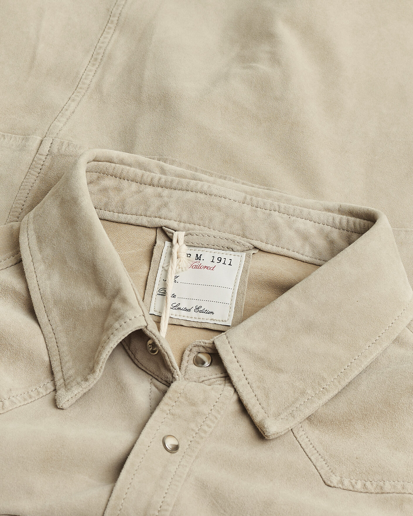 Herre | Pre-owned Skjorter | Pre-owned | L.B.M. 1911 Suede Pocket Overshirt Beige 52