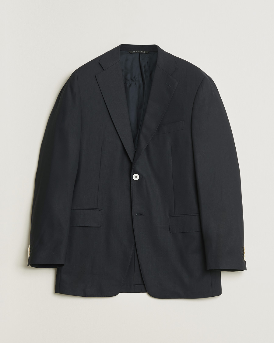 Herre | Pre-owned Dressjakker | Pre-owned | Canali Hopsack Wool Blazer Navy 50