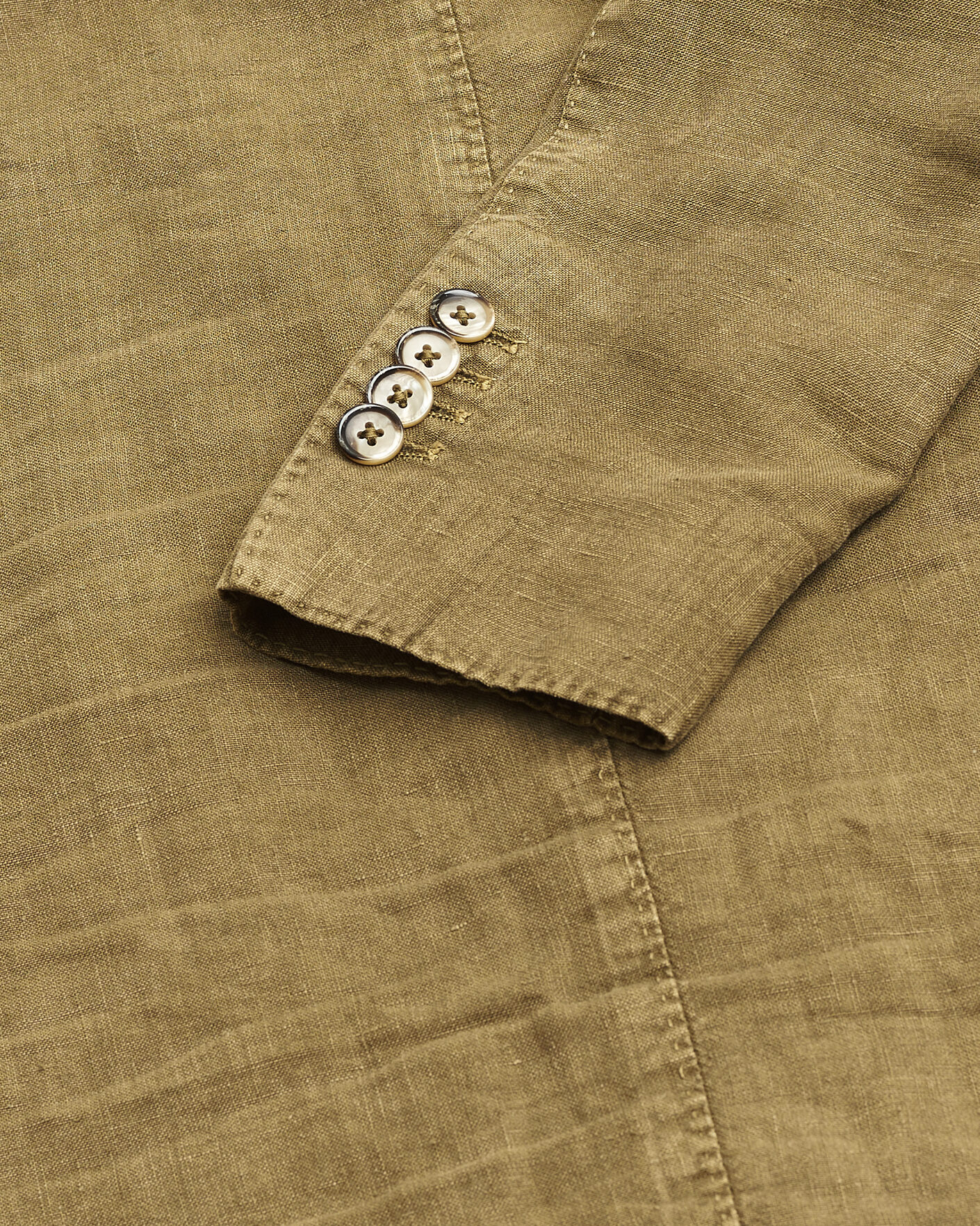 Herre | Pre-owned Dressjakker | Pre-owned | L.B.M. 1911 Jack Regular Fit Linen Blazer Olive 46