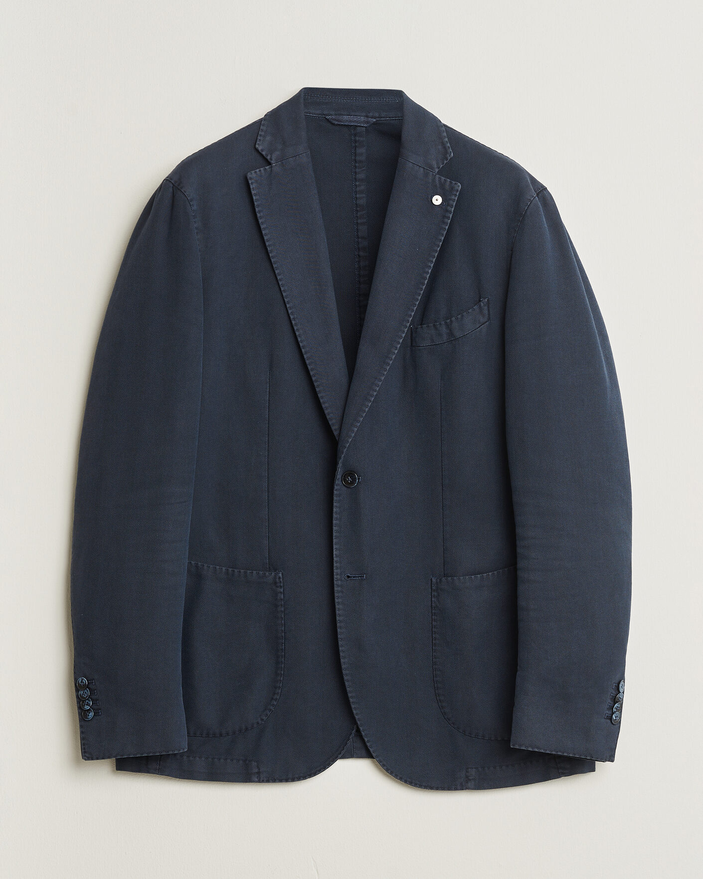 Herre | Pre-owned Dressjakker | Pre-owned | L.B.M. 1911 Jack Cotton Herringbone Blazer Navy 54