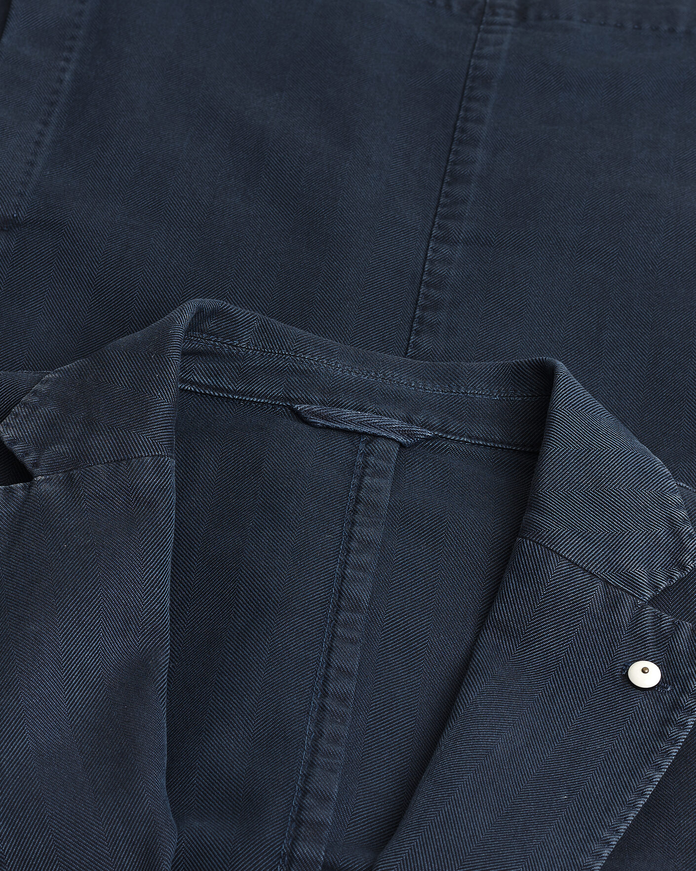 Herre | Pre-owned Dressjakker | Pre-owned | L.B.M. 1911 Jack Cotton Herringbone Blazer Navy 54