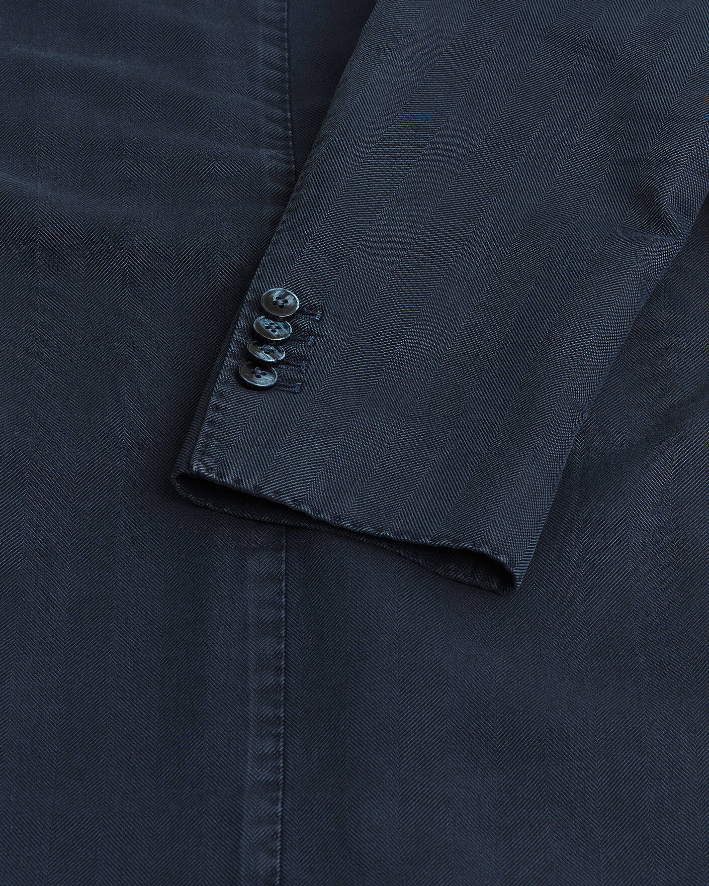 Herre | Pre-owned Dressjakker | Pre-owned | L.B.M. 1911 Jack Cotton Herringbone Blazer Navy 54