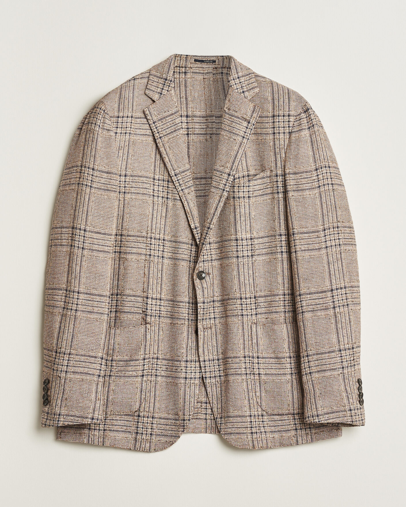 Herre | Pre-owned Dressjakker | Pre-owned | Lardini Silk Blend Checked Blazer Brown 54