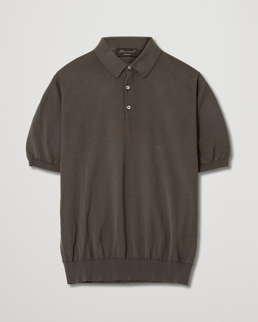 Herre | Pikéer | Pre-owned | Doriani Cashmere Cotton Knitted Polo Brown