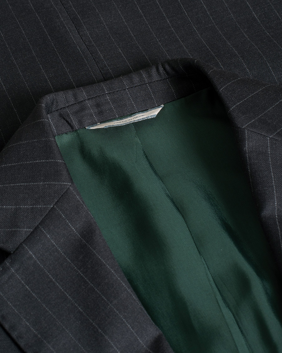 Herre | Rose & Born Pinstripe Wool Suit Grey 46 | Pre-owned | Rose & Born Pinstripe Wool Suit Grey 46