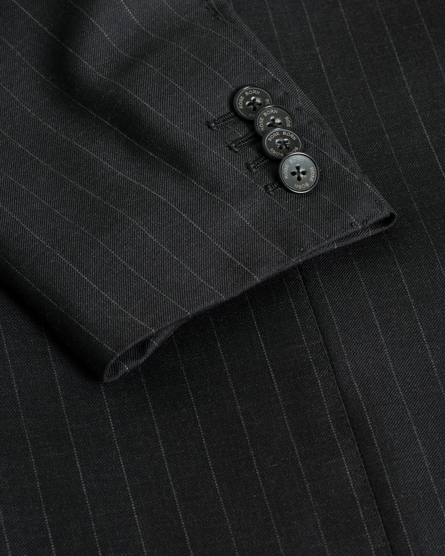 Herre | Rose & Born Pinstripe Wool Suit Grey 46 | Pre-owned | Rose & Born Pinstripe Wool Suit Grey 46