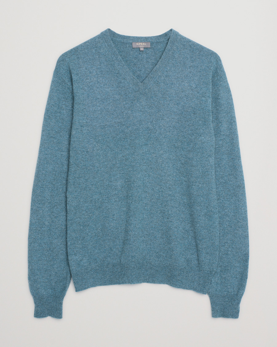 Herre | Gensere | Pre-owned | N.Peal Cashmere V-Neck Turquoise S