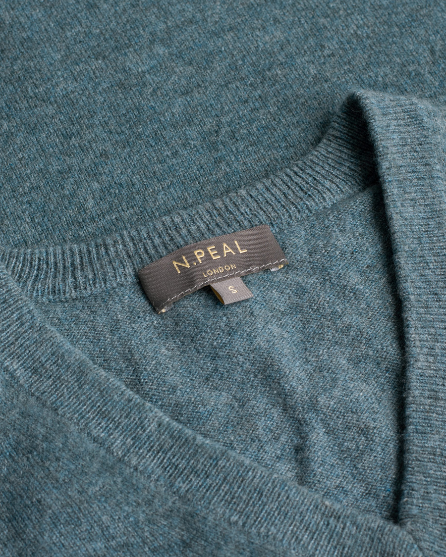 Herre | Gensere | Pre-owned | N.Peal Cashmere V-Neck Turquoise S